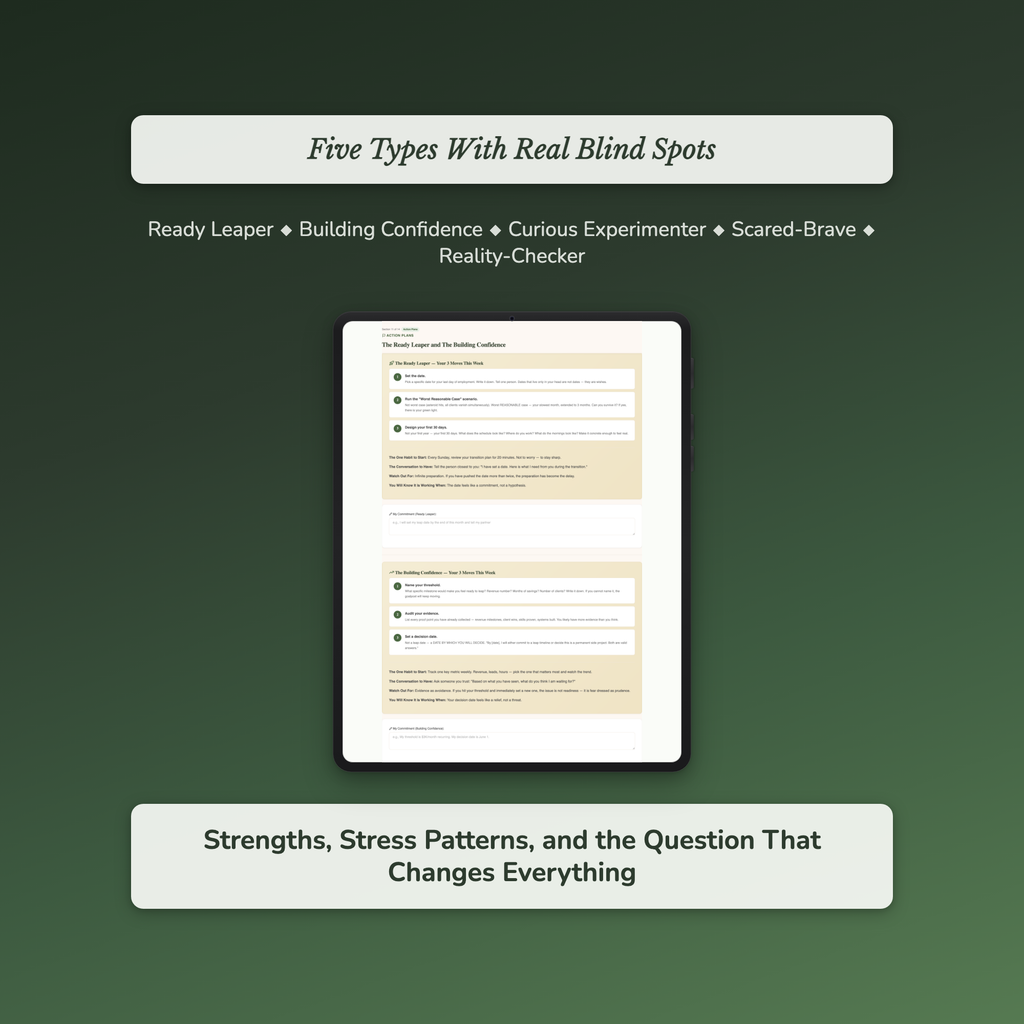 Side Hustle Readiness Profile — sample profile or chart