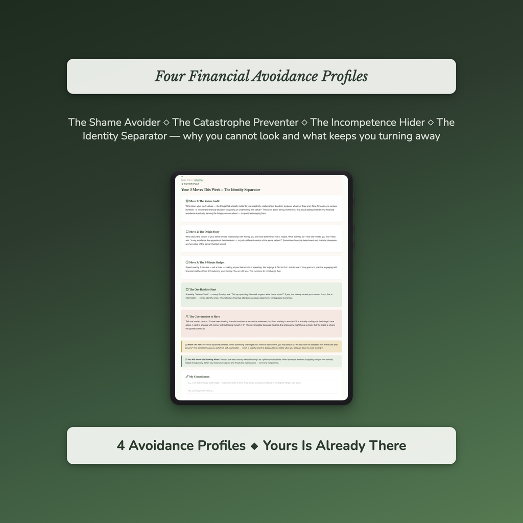 Money Avoidance Profile — sample profile or chart