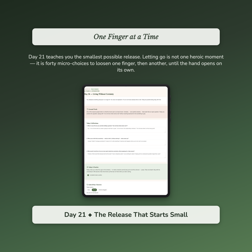 Letting Go Workbook & 40-Day Guide — sample profile or chart