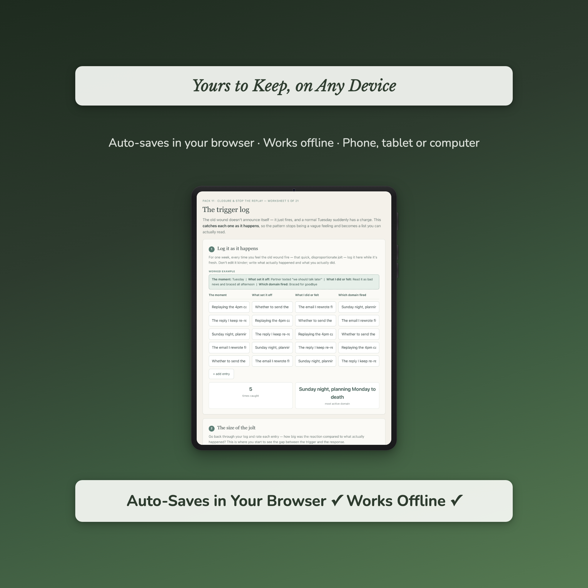Letting Go Worksheets – Closure, Stop Replaying It, Moving On, Rumination – Interactive Worksheets Bundle