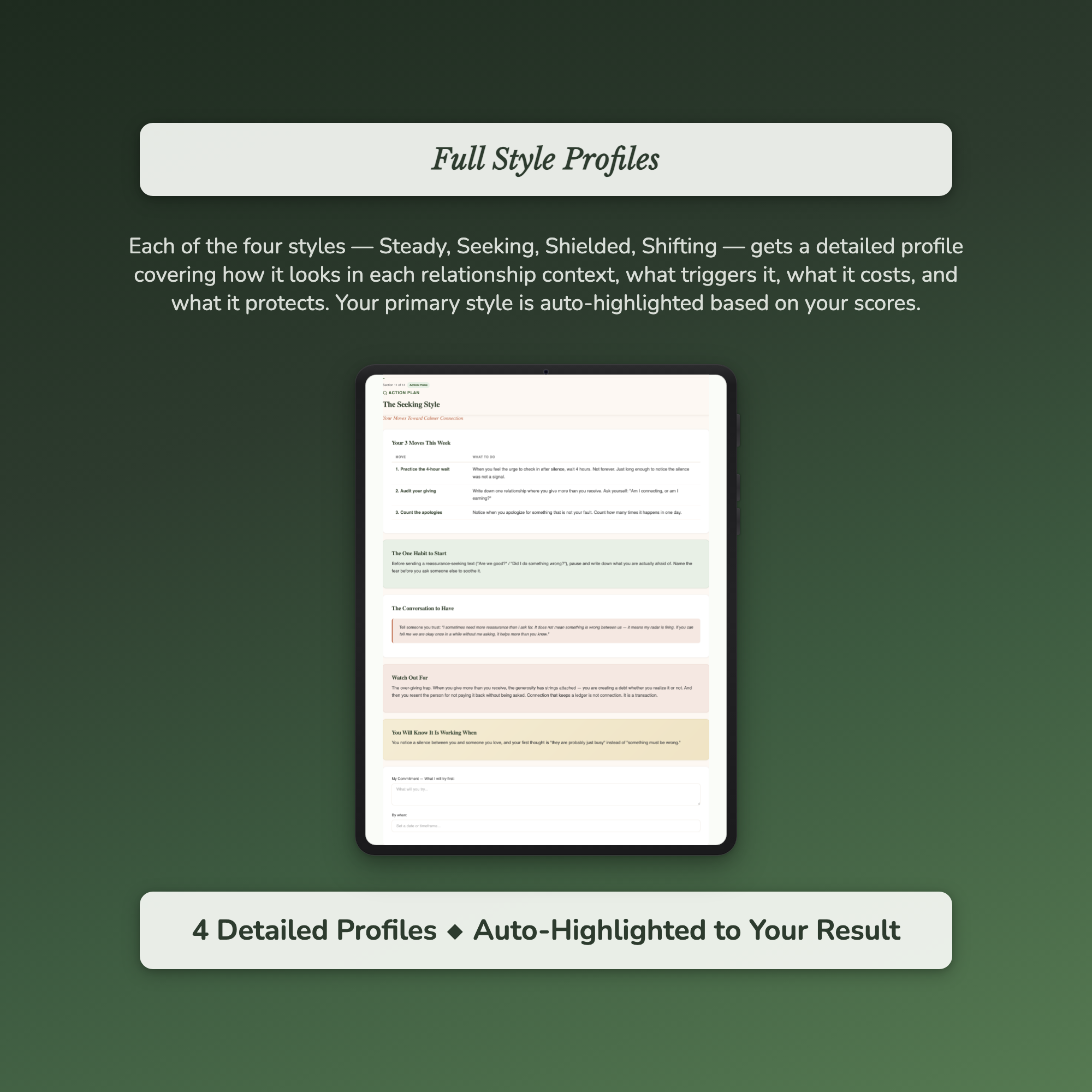 Connection Style Profile — sample profile or chart