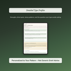 Grief Quiz — sample profile or chart