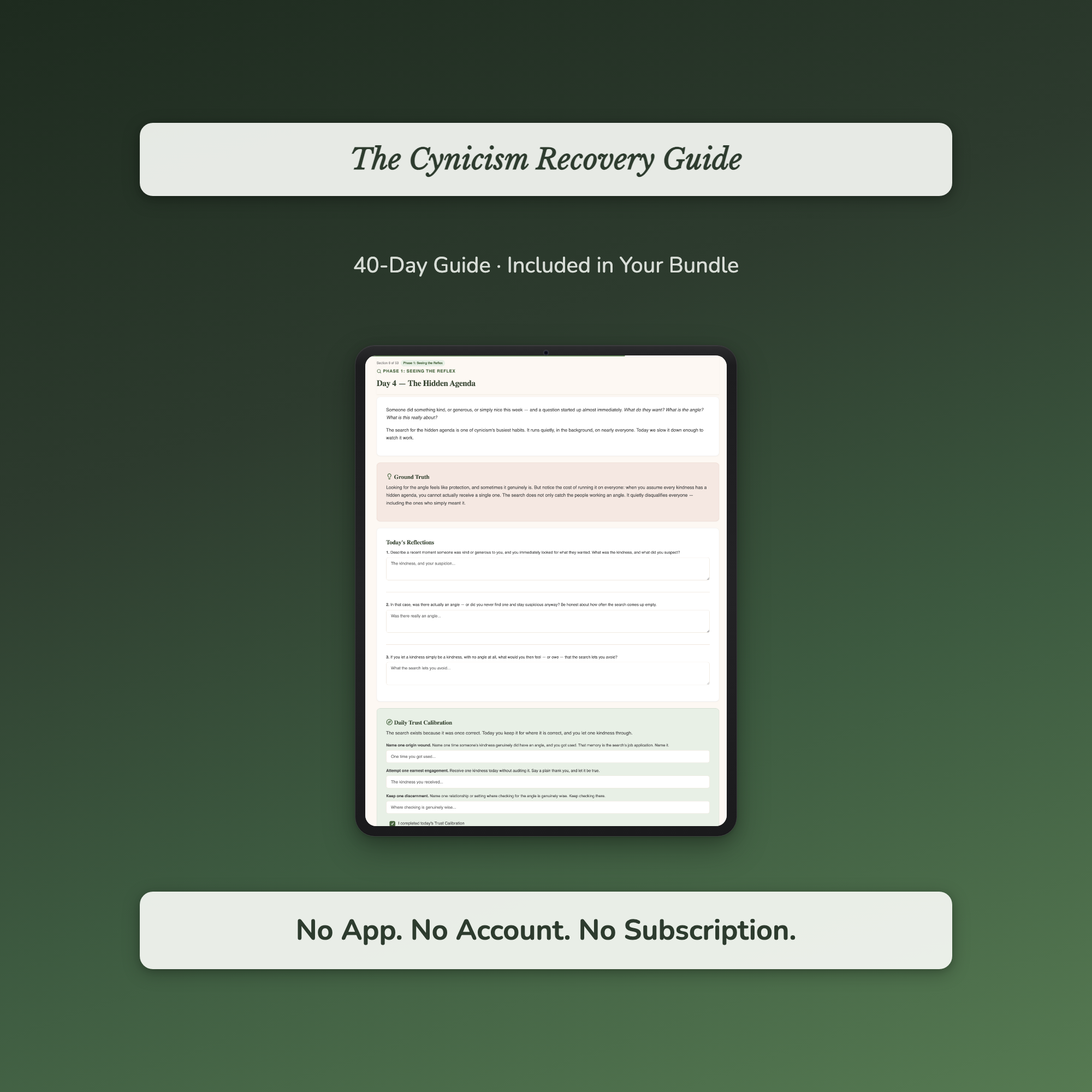 Cynicism Recovery Bundle – Rebuild Hope 5 Tools – Interactive Digital Bundle