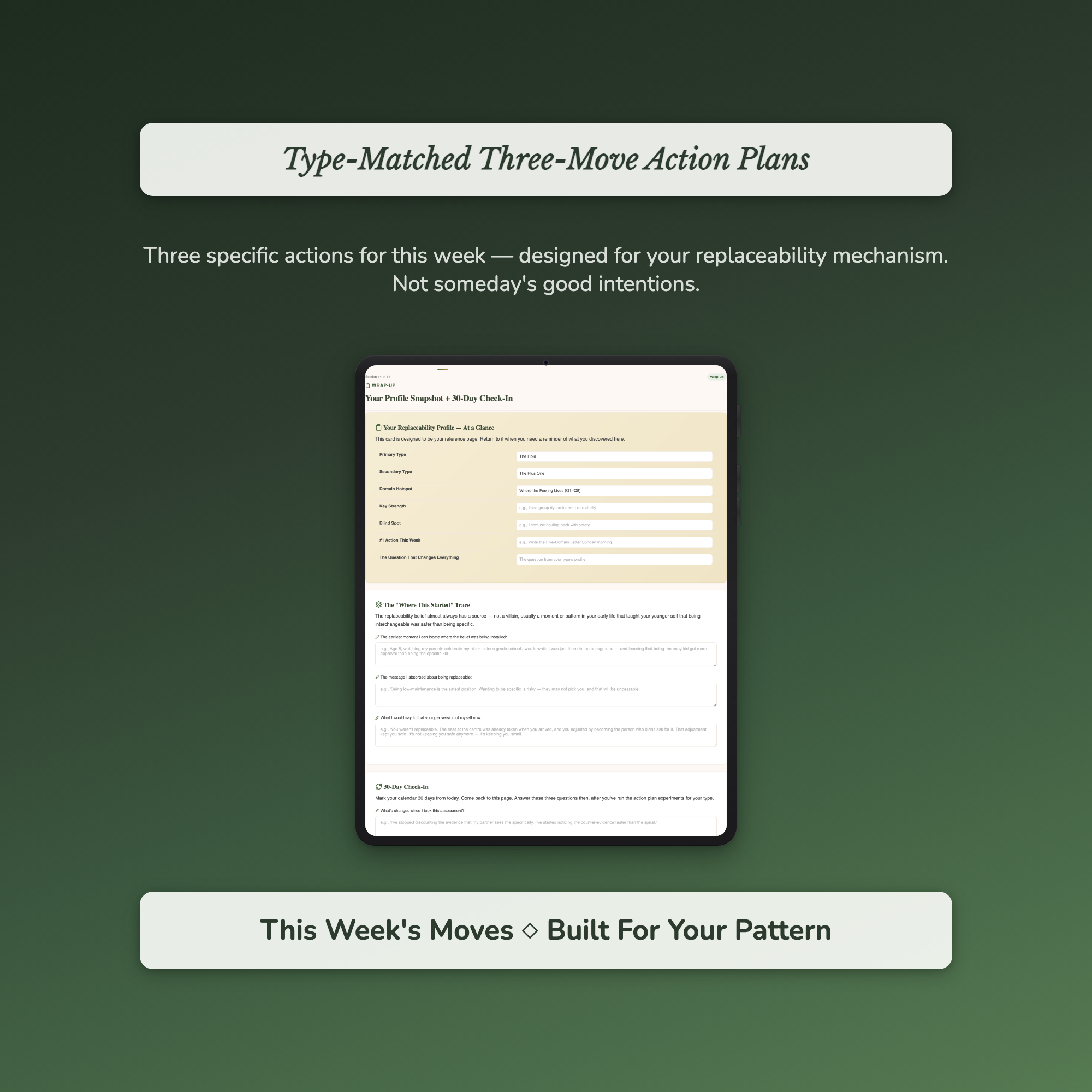 Self Worth Quiz — sample exercise page