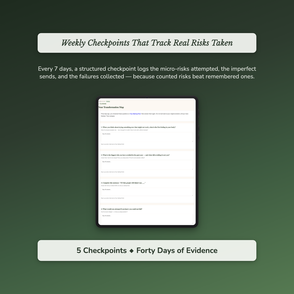 Fear of Failure Workbook & 40-Day Guide — sample exercise page