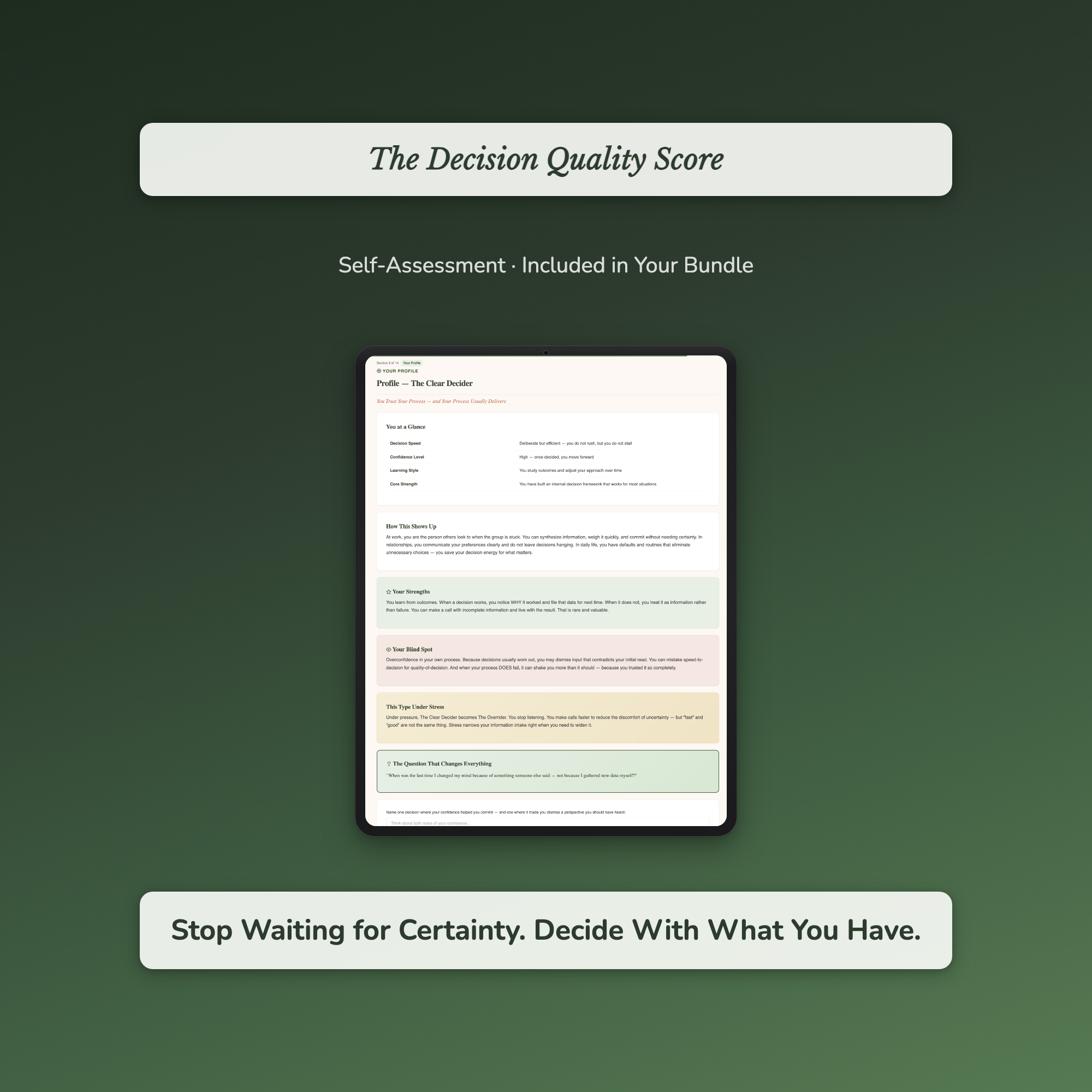 Decision Fatigue Bundle – Why Can't I Just Make the Decision – Interactive Digital Bundle