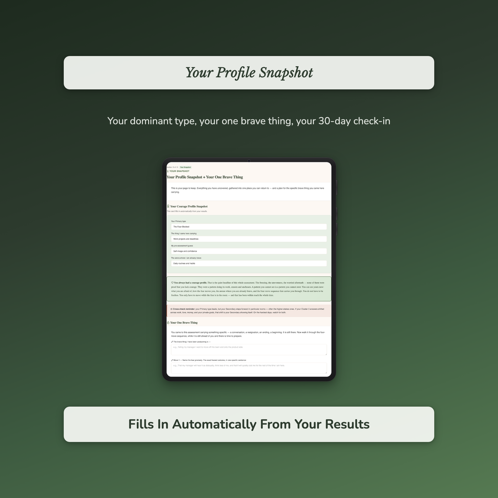Courage Quiz & Workbook – How Fear Really Stops You – Interactive Self-Assessment