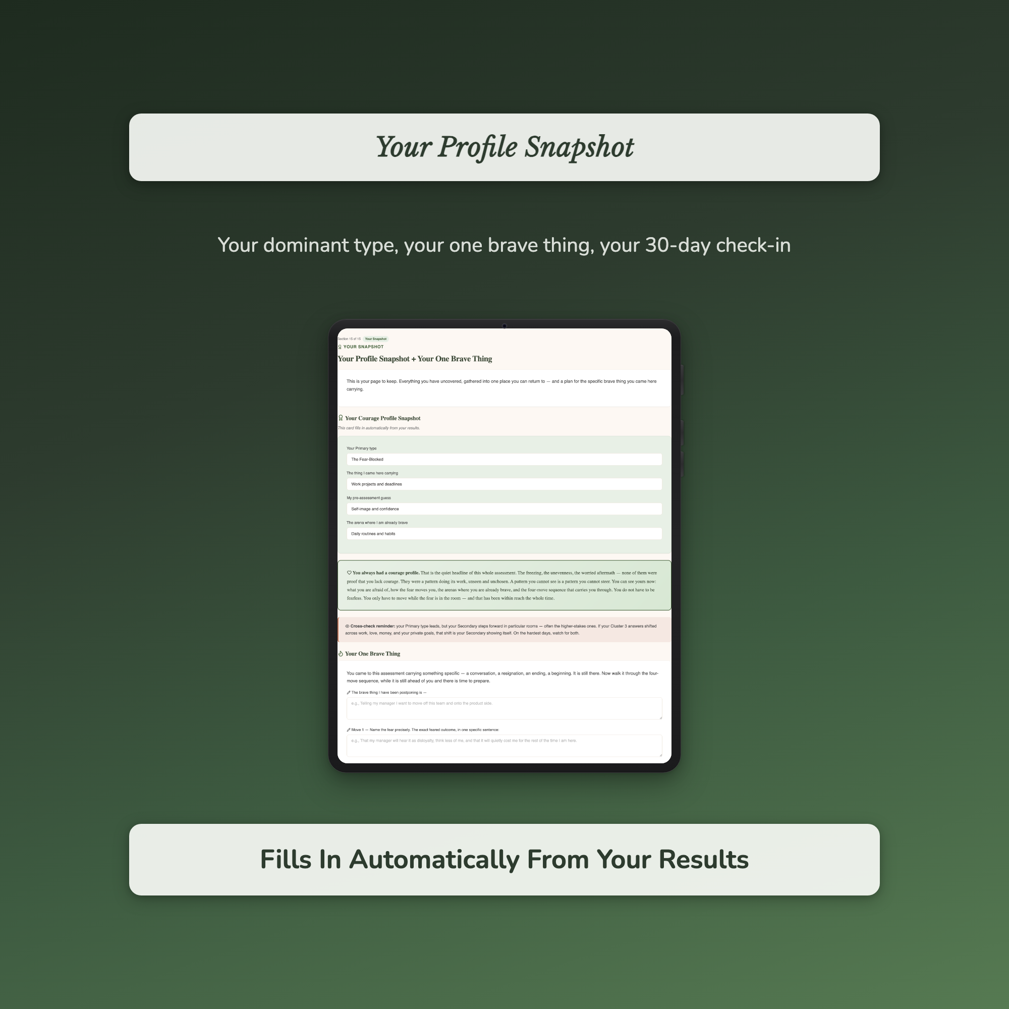 Courage Quiz & Workbook – How Fear Really Stops You – Interactive Self-Assessment