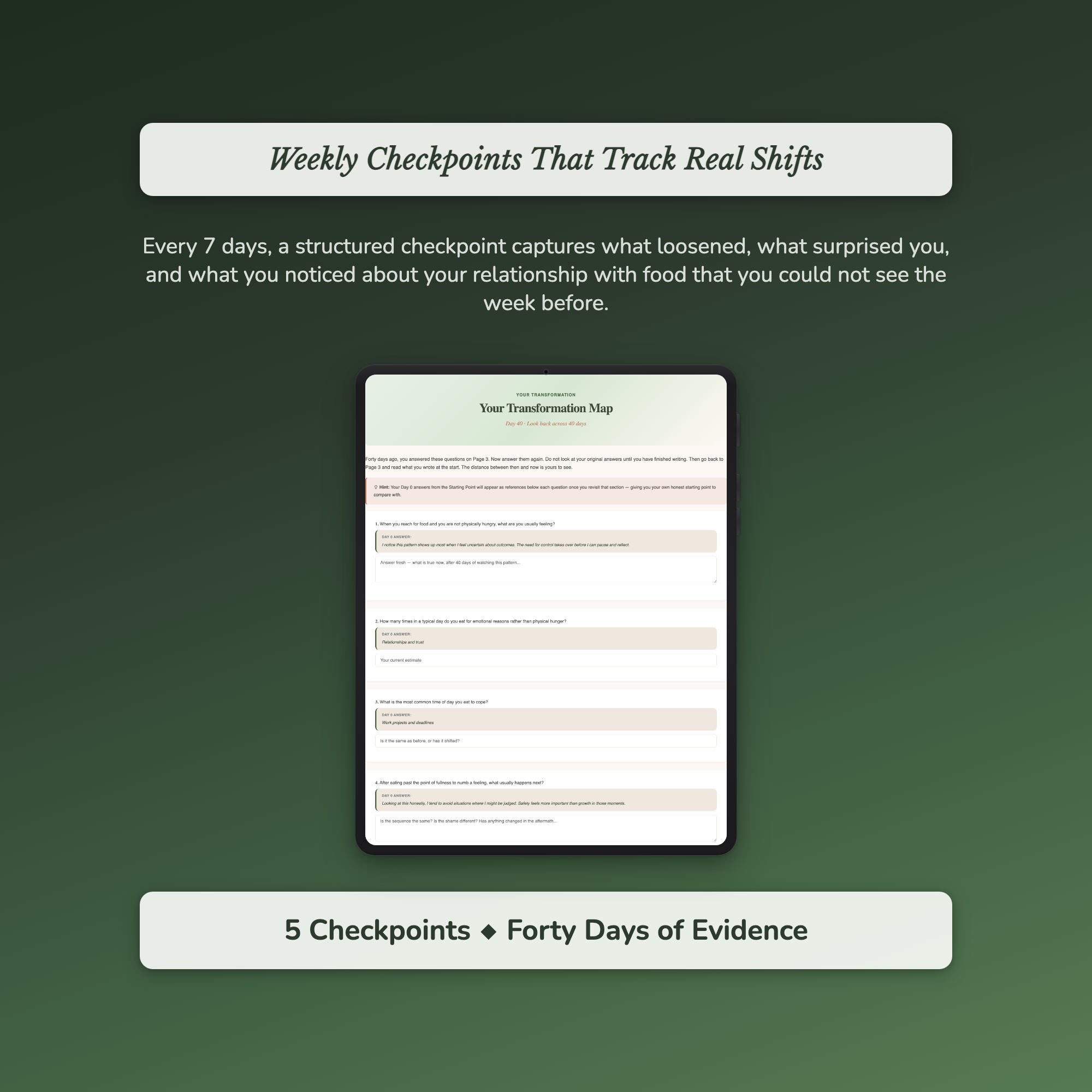 Emotional Eating Workbook & 40-Day Guide — sample exercise page