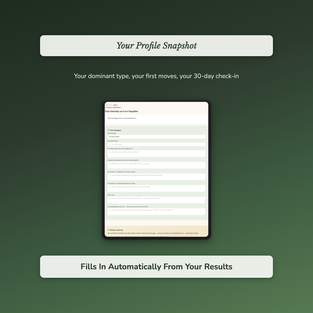 Relationship Quiz & Workbook – Why Calm Love Feels Flat – Interactive Self-Assessment