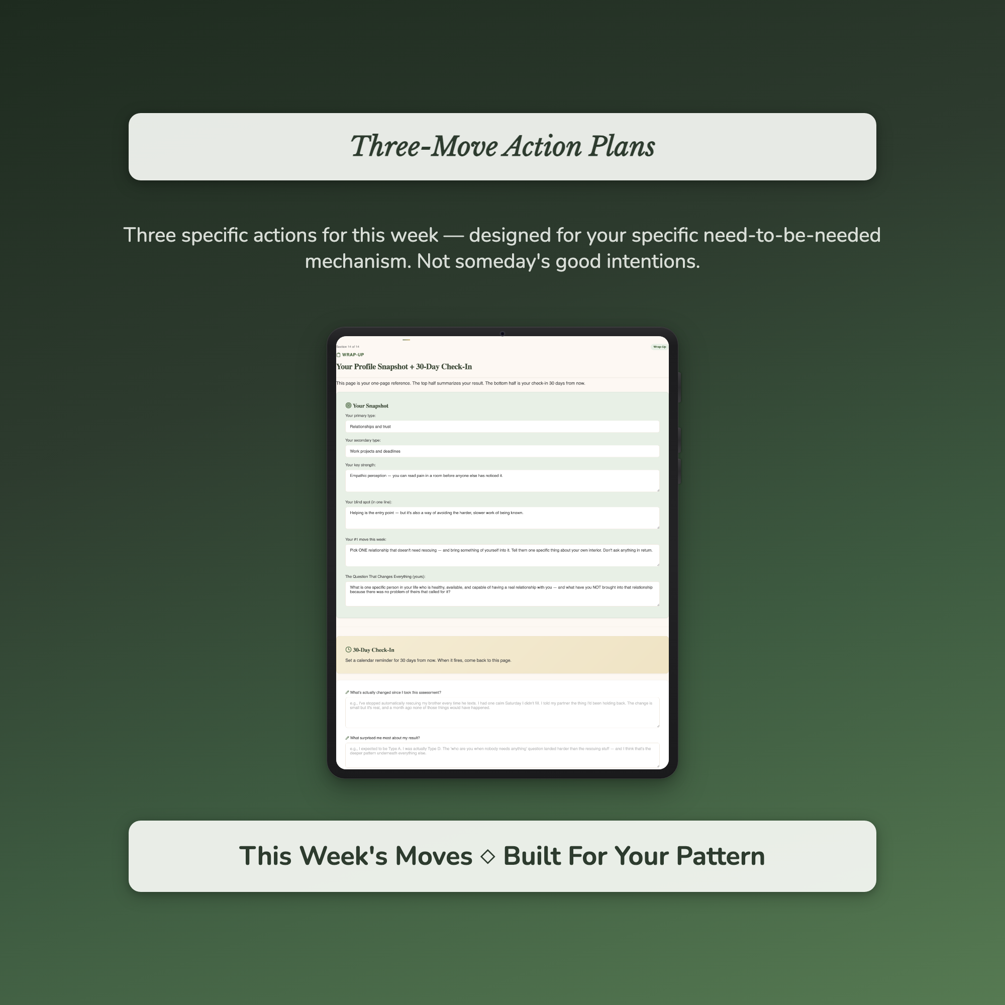 People Pleasing Quiz — sample exercise page
