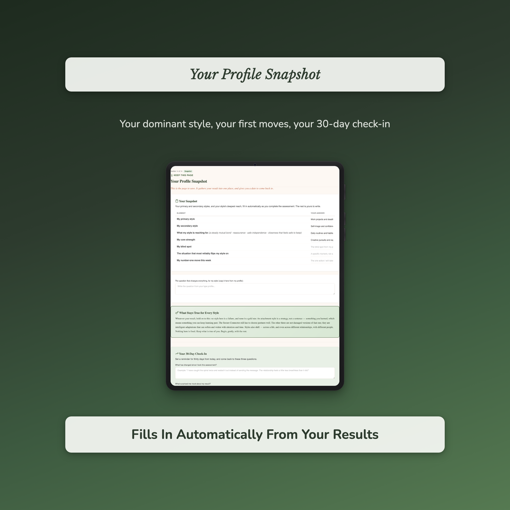 Attachment Style Quiz & Workbook – How You Reach Closeness – Interactive Self-Assessment