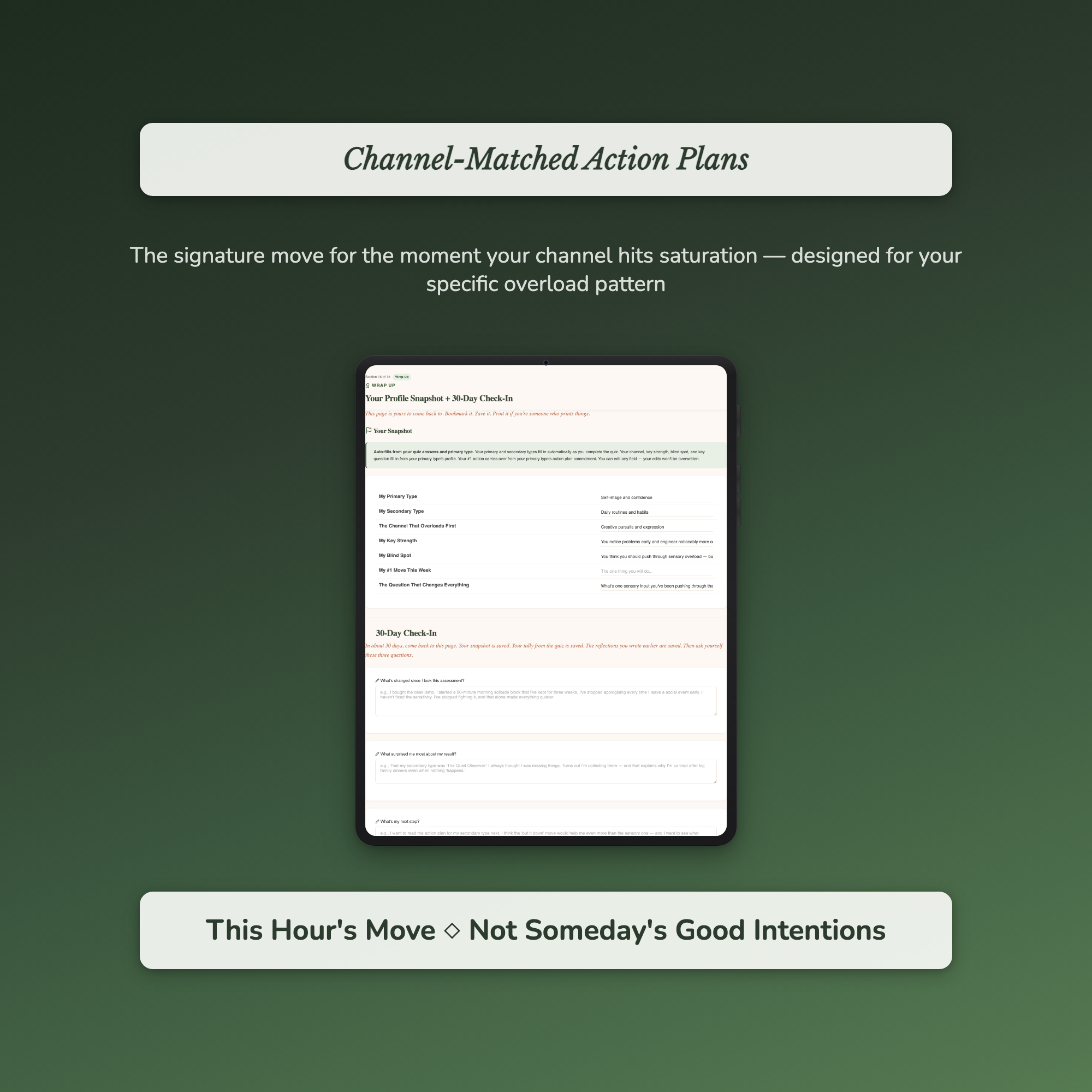 Highly Sensitive Person Quiz — sample exercise page