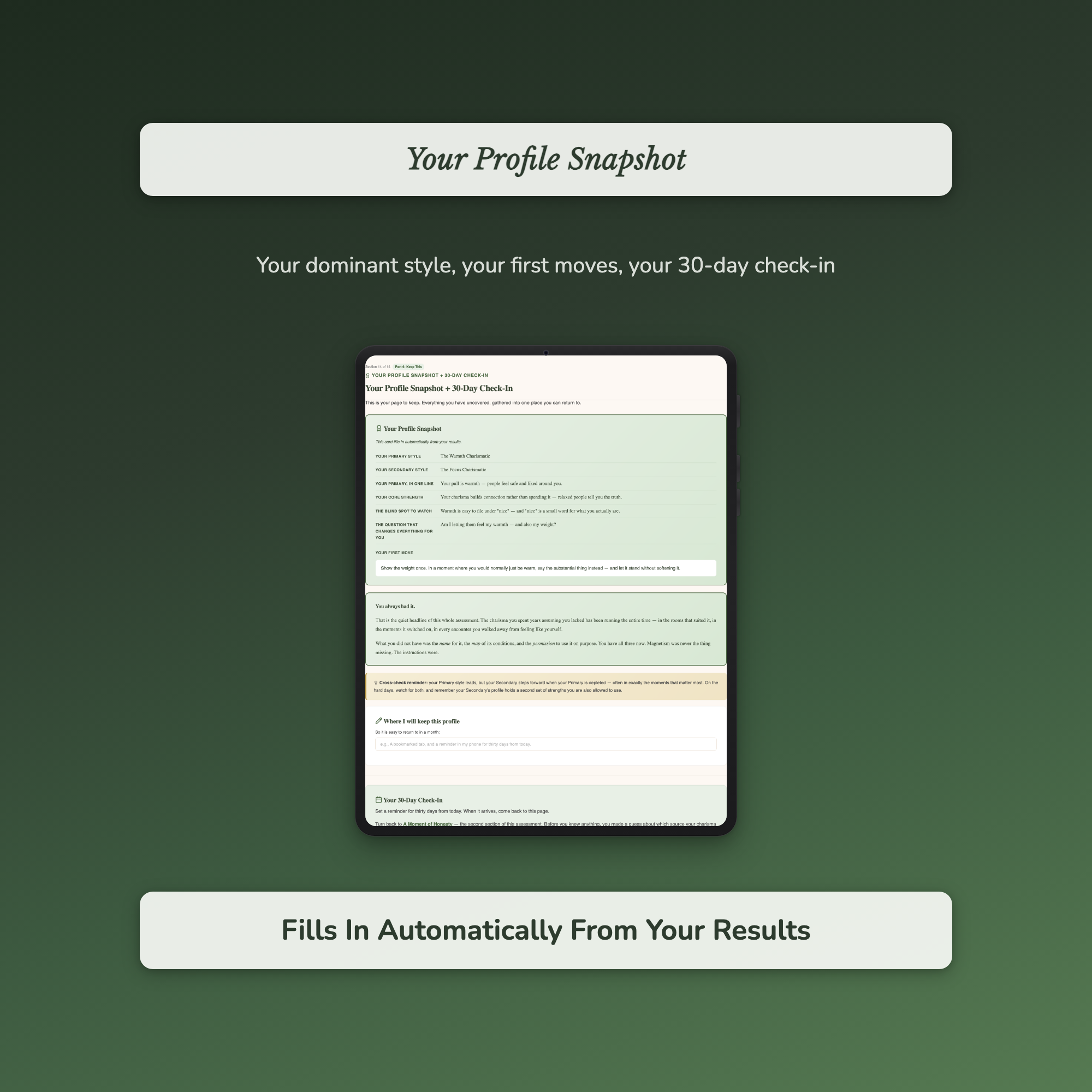 Charisma Quiz & Workbook – What Style of Magnetism Is Yours – Interactive Self-Assessment