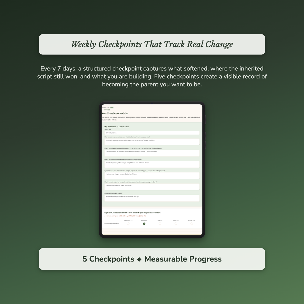 Parenting Workbook & 40-Day Guide — sample exercise page
