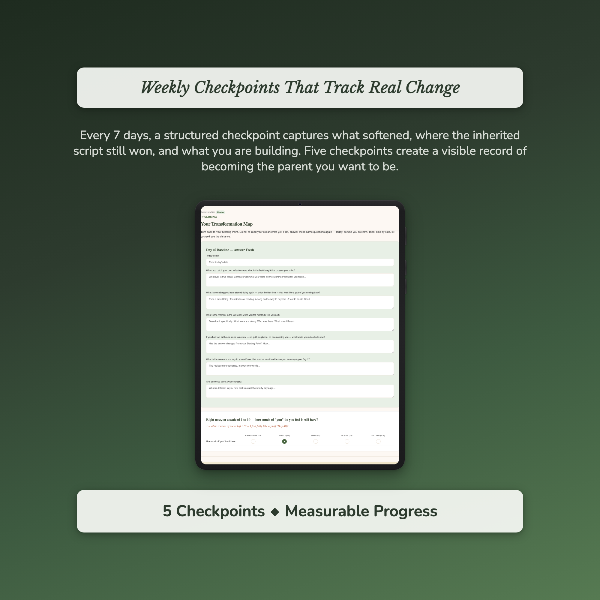 Parenting Workbook & 40-Day Guide — sample exercise page