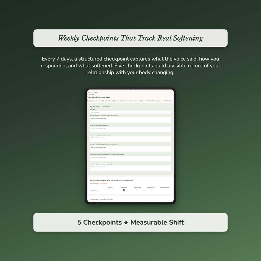 Body Image Workbook & 40-Day Guide — sample exercise page