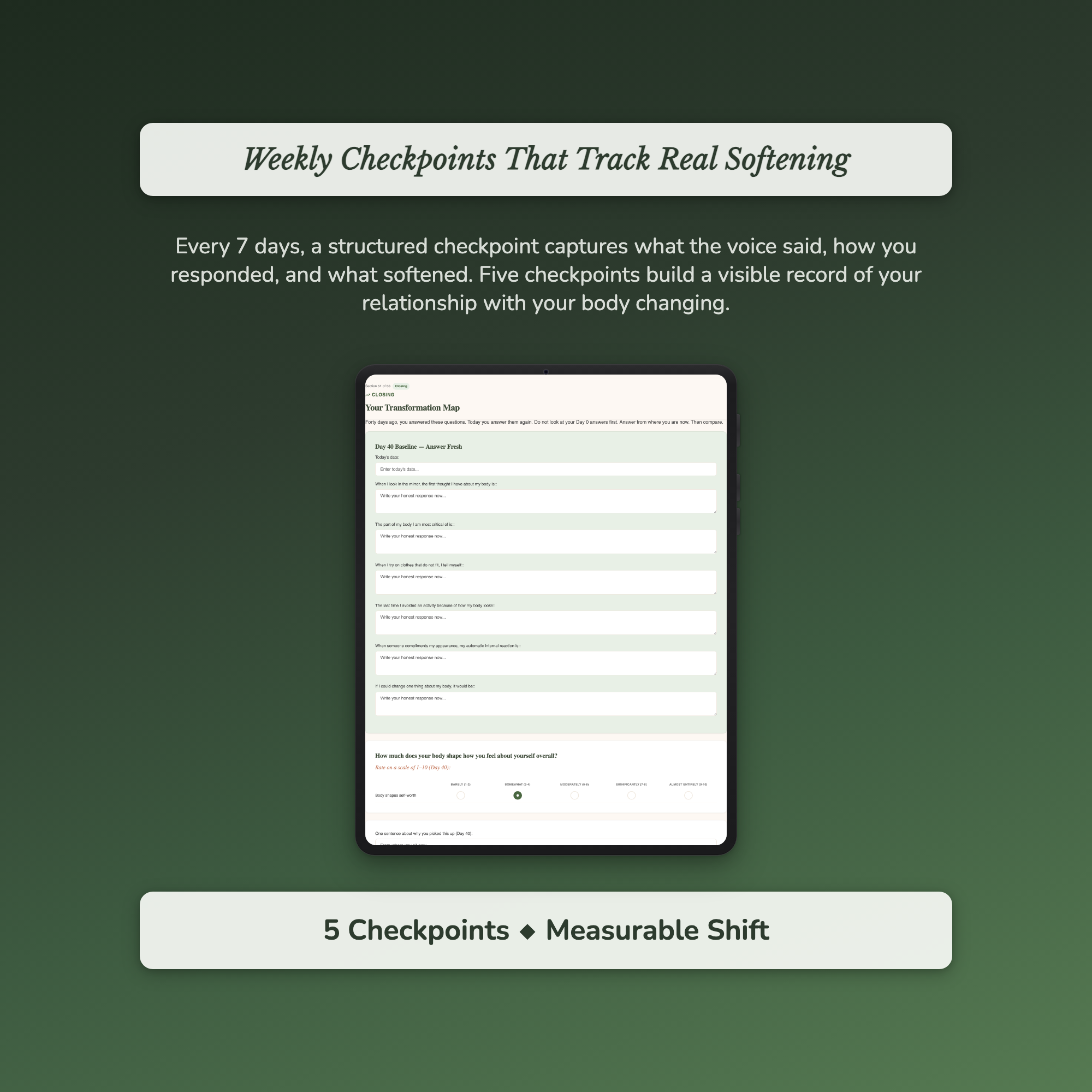 Body Image Workbook & 40-Day Guide — sample exercise page