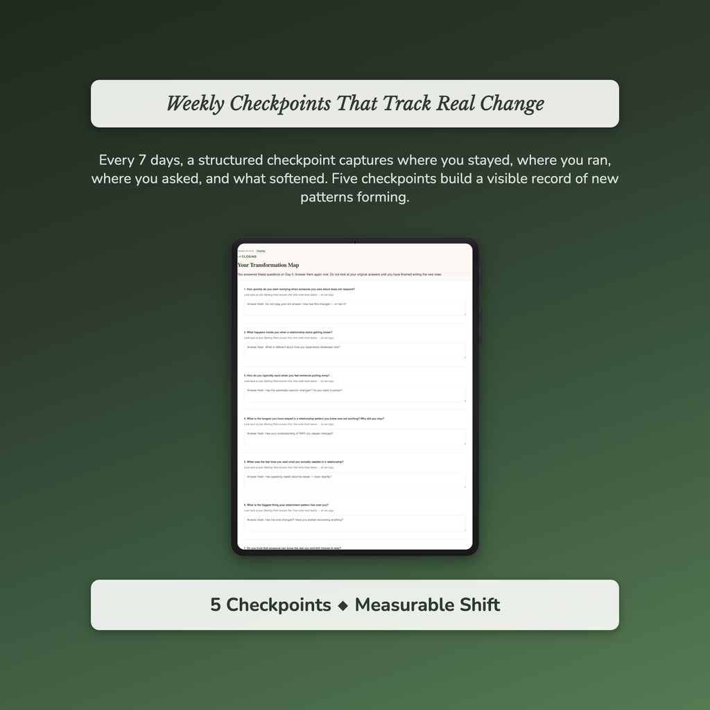 Attachment Style Workbook & 40-Day Guide — sample exercise page