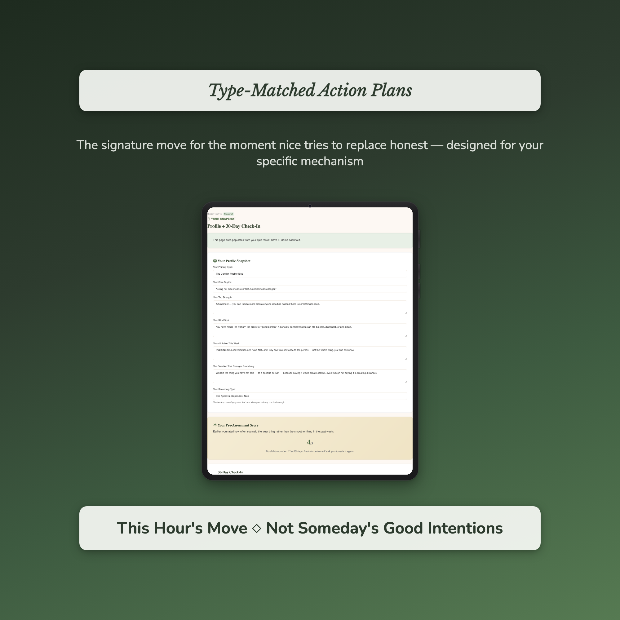 People Pleasing Quiz — sample exercise page