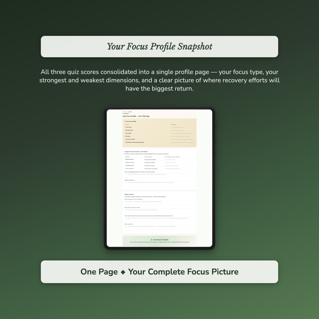 Focus Quality Profile — sample exercise page