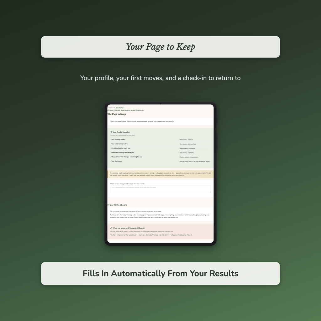 Letting Go Quiz & Workbook – What Are You Still Holding – Interactive Self-Assessment