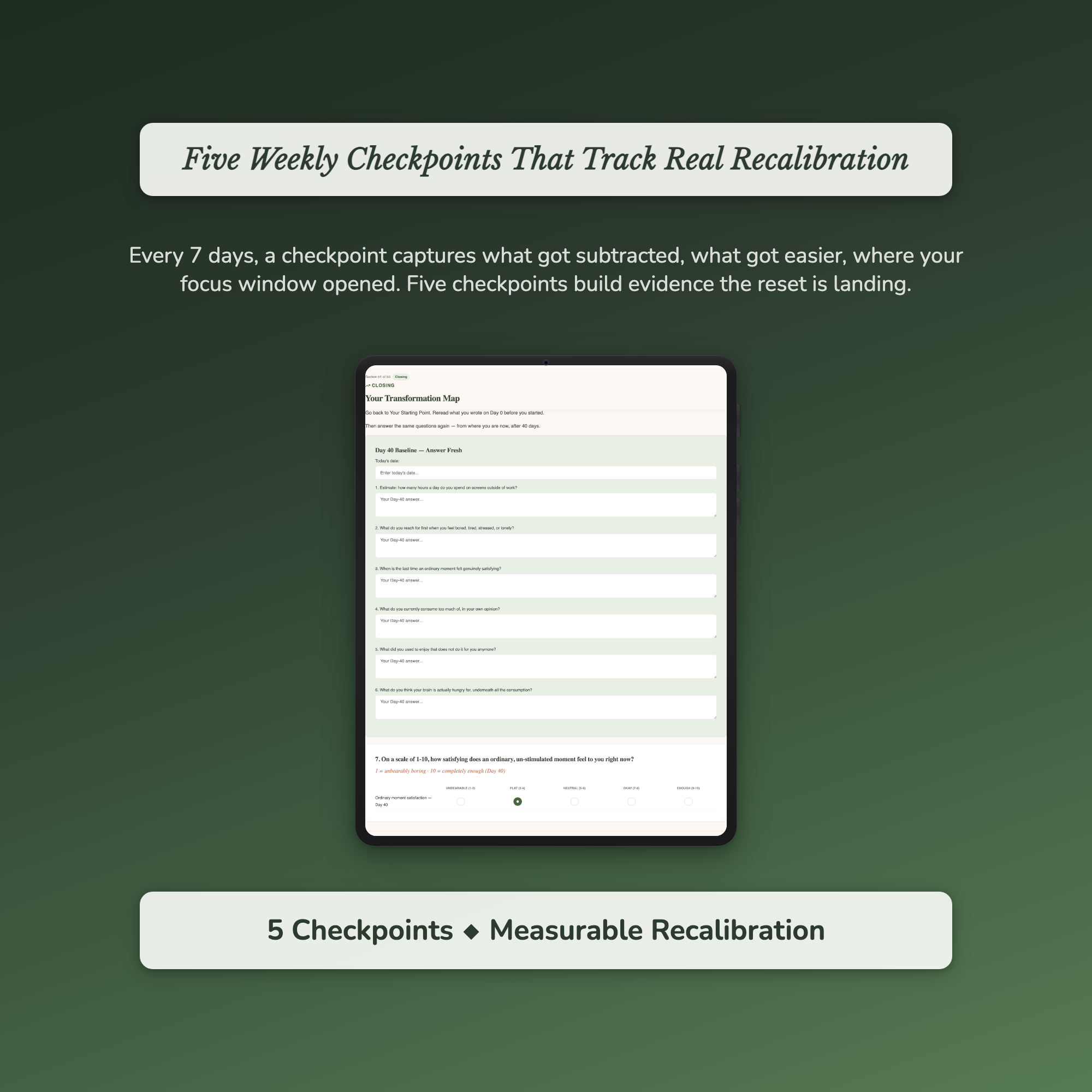Dopamine Reset Workbook & 40-Day Guide — sample exercise page