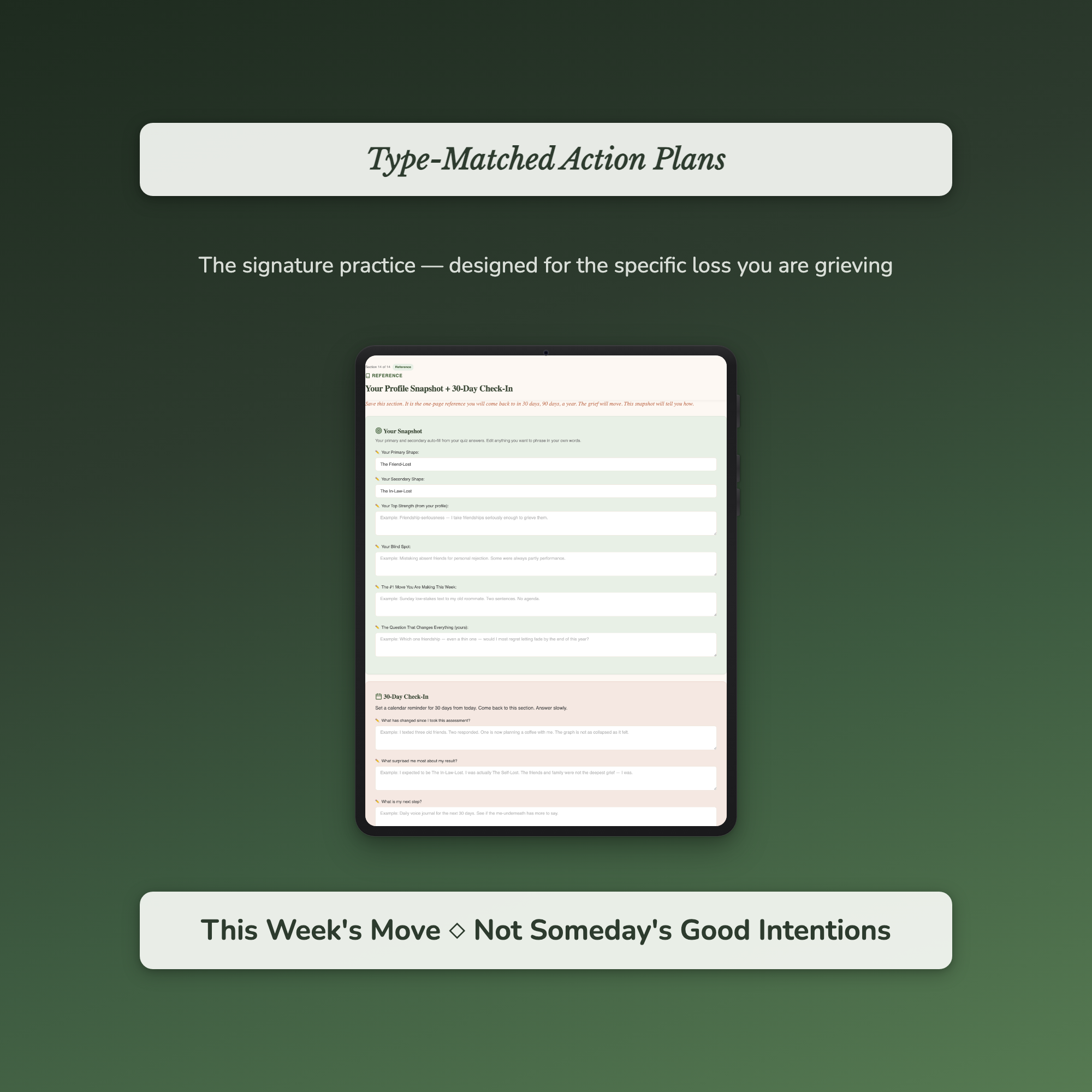 Breakup Grief Quiz — sample exercise page