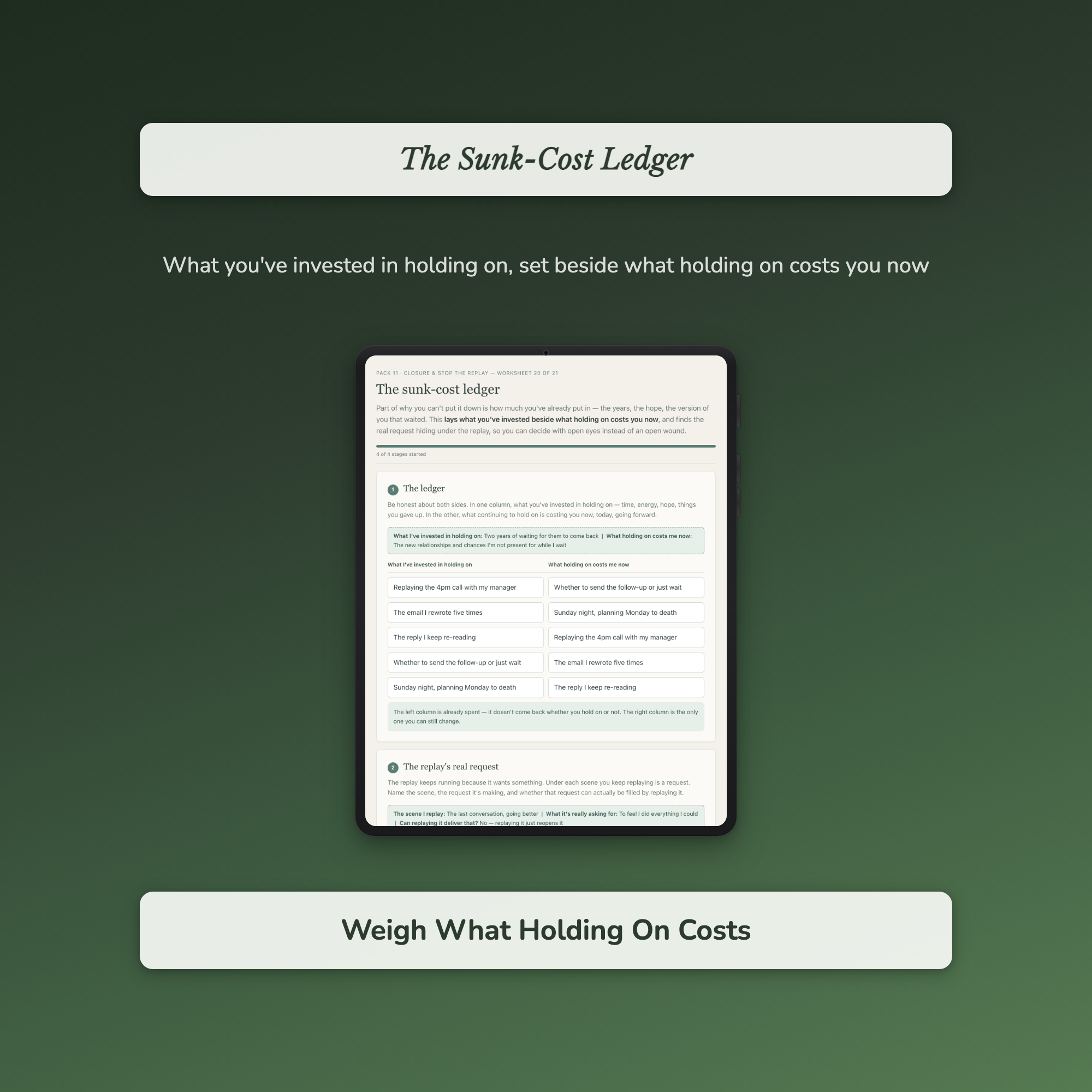 Letting Go Worksheets – Closure, Stop Replaying It, Moving On, Rumination – Interactive Worksheets Bundle