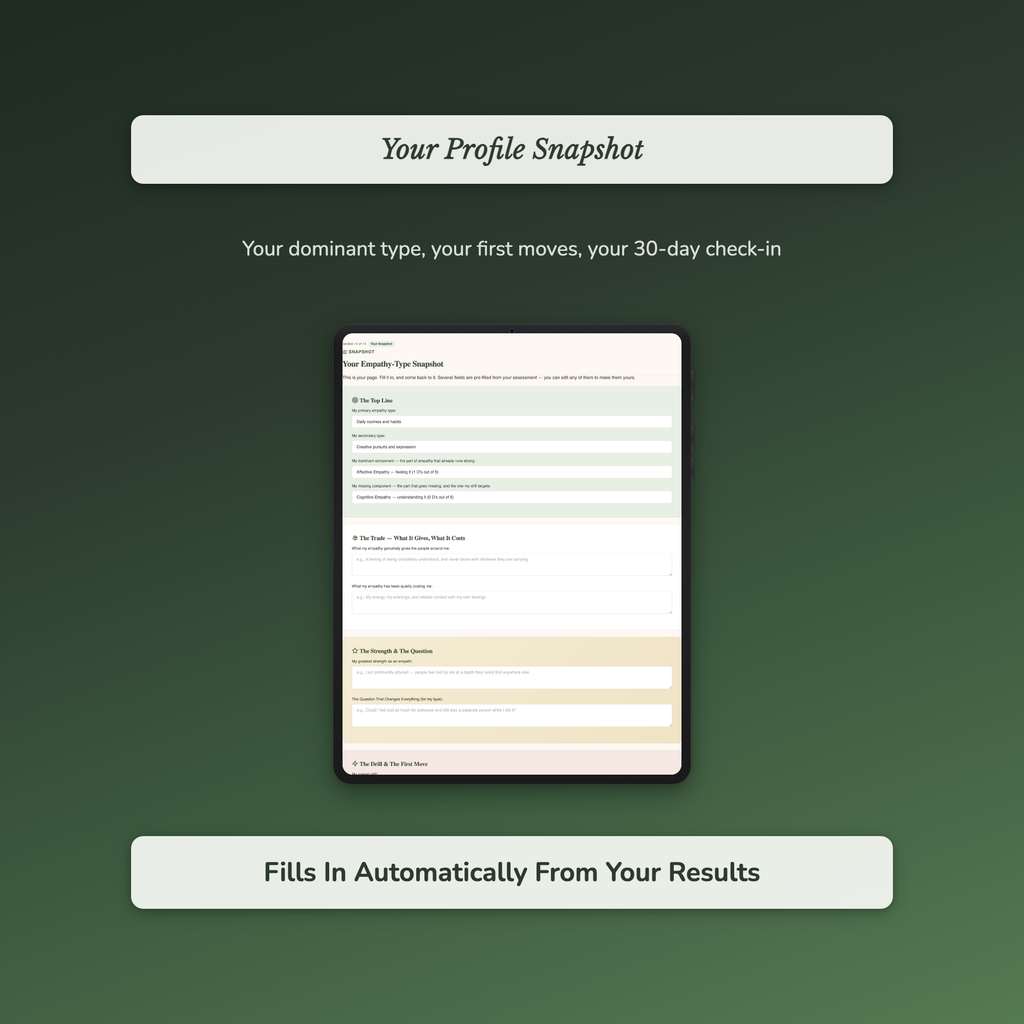 Empathy Quiz & Workbook – Why Caring So Much Exhausts You – Interactive Self-Assessment