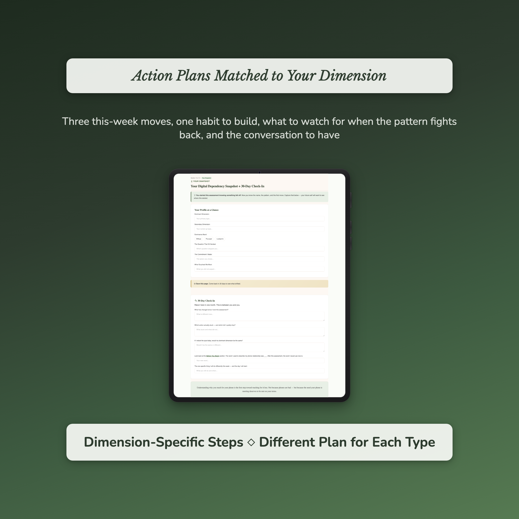 Screen Habit Profile — sample exercise page