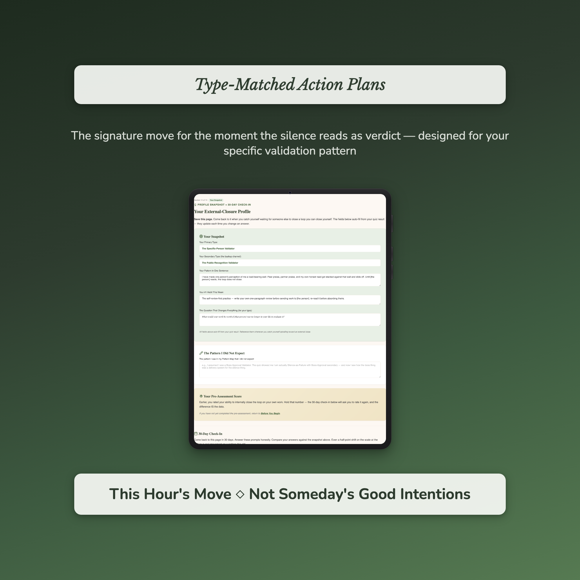 People Pleasing Quiz — sample exercise page