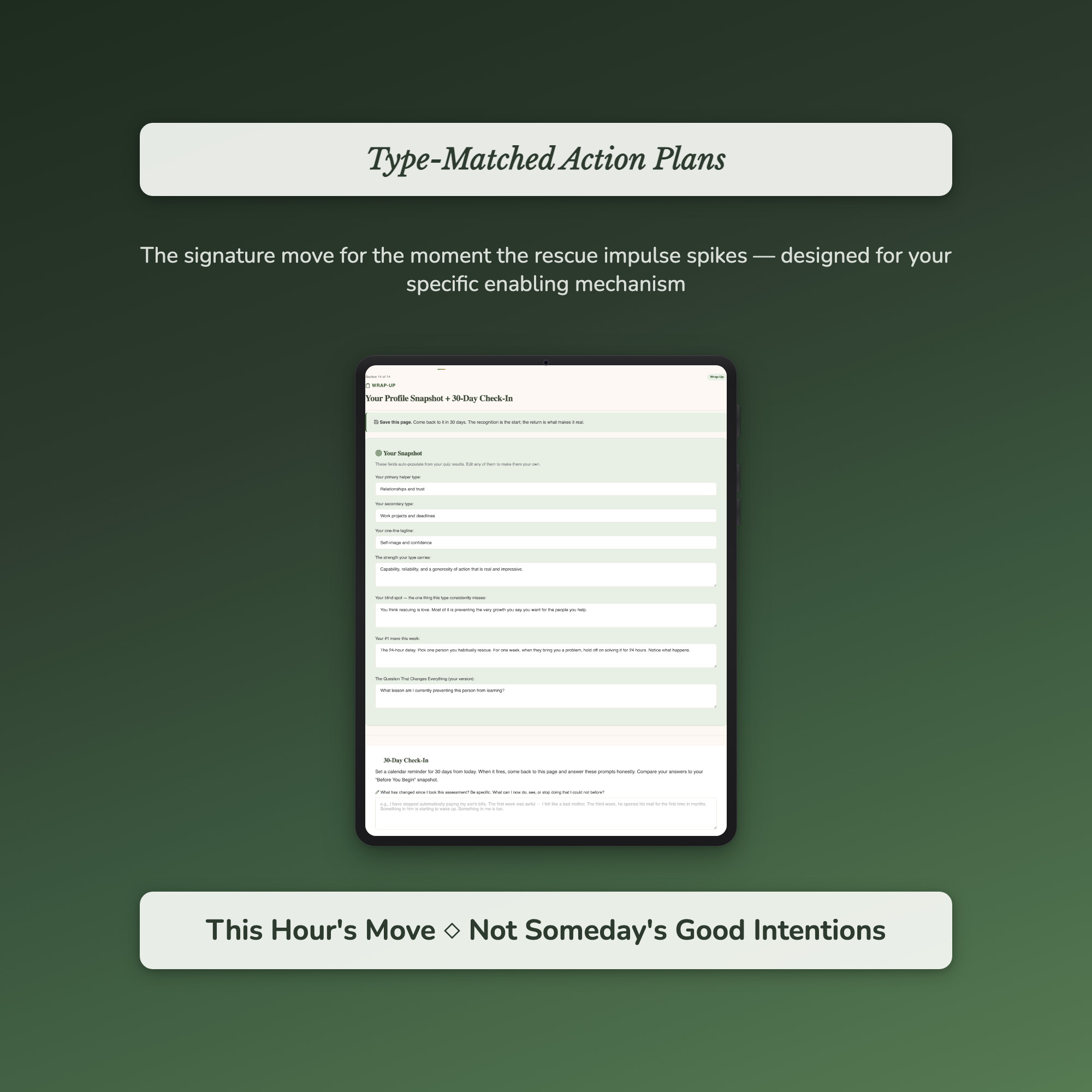 People Pleaser Quiz — sample exercise page