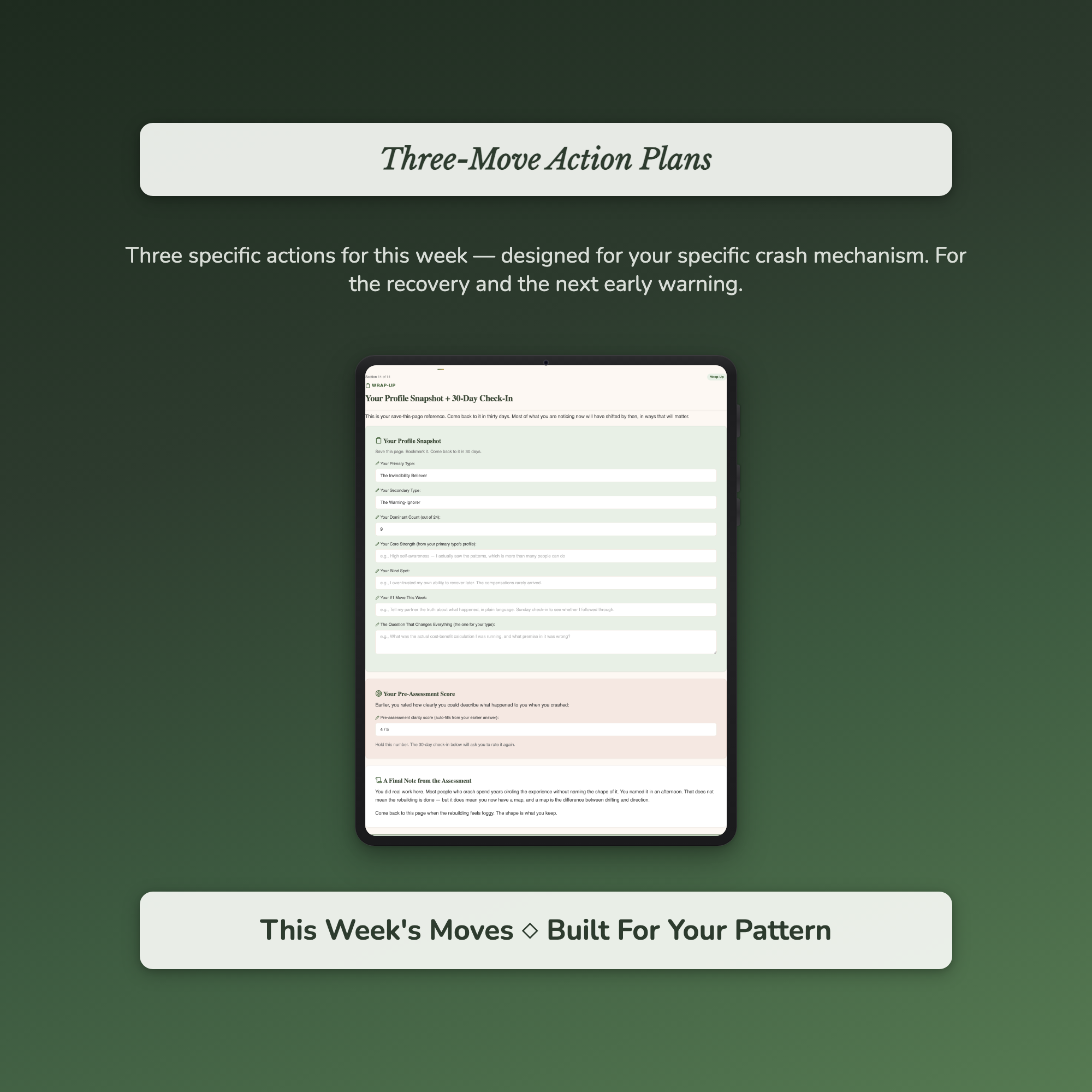 `Burnout Quiz — sample exercise page