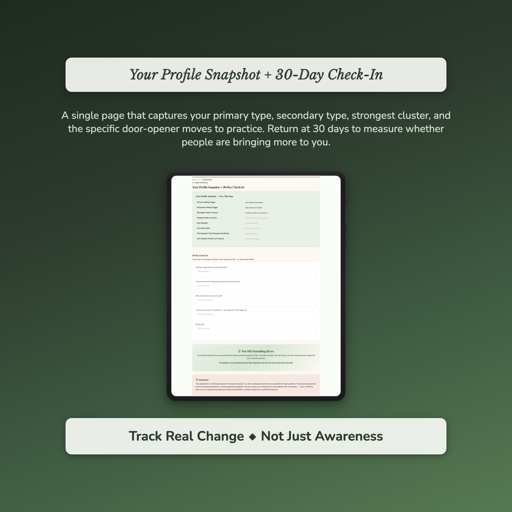 Social Blind Spot Profile — sample exercise page