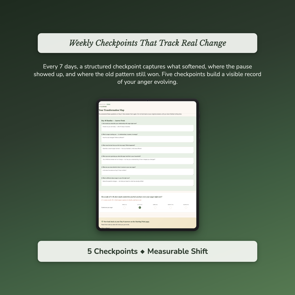 Anger Management Workbook & 40-Day Guide — sample exercise page