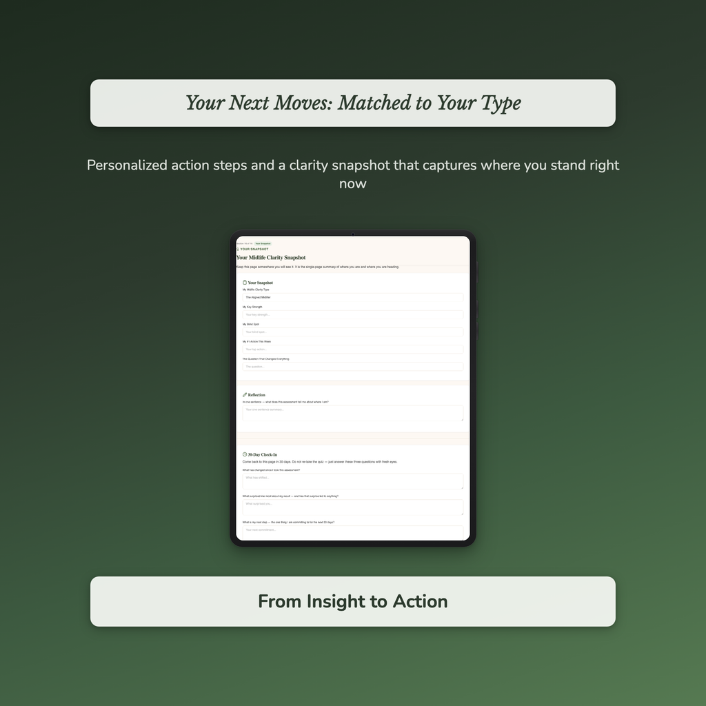 Midlife Clarity Profile — sample exercise page