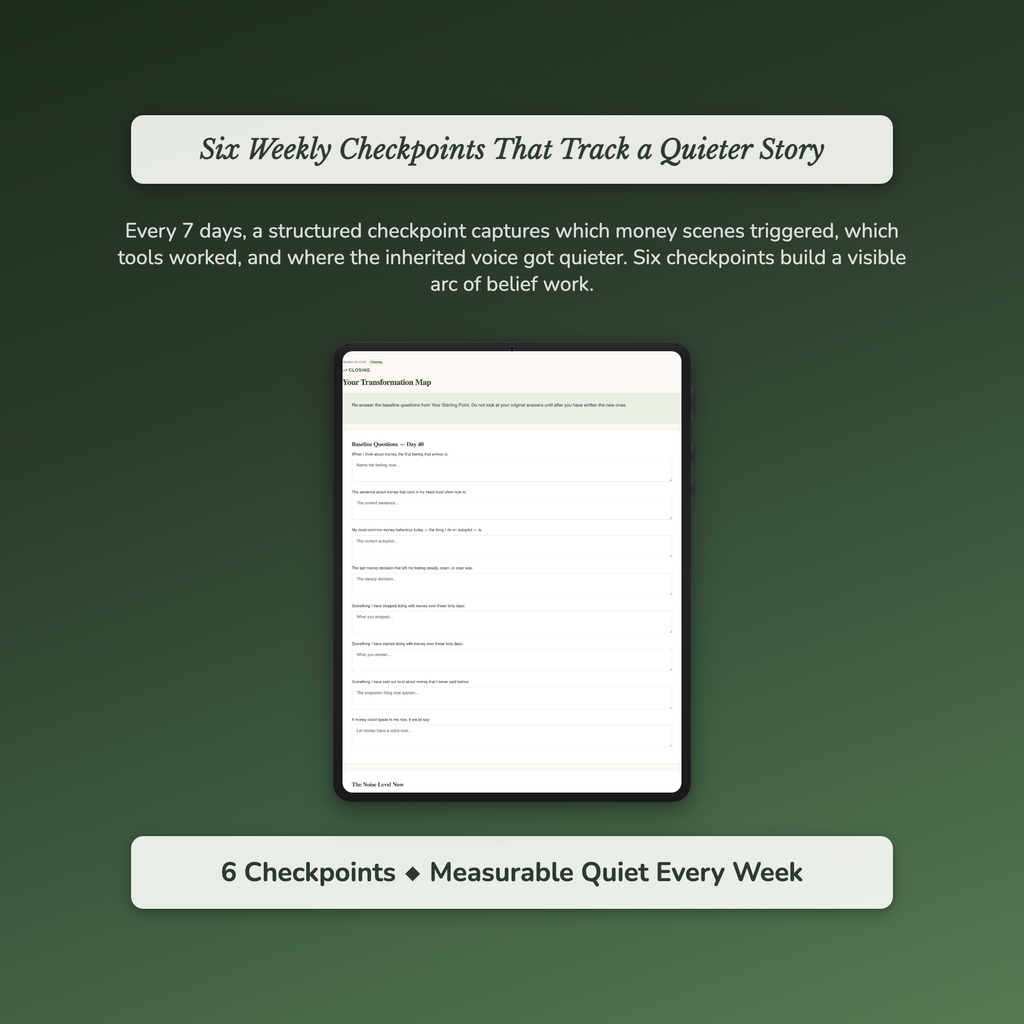 Money Mindset Workbook & 40-Day Guide — sample exercise page