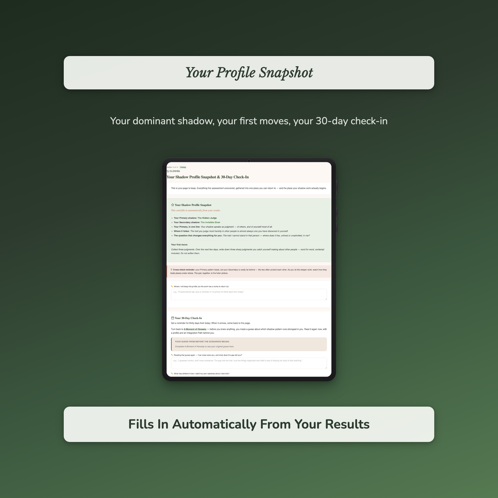 Shadow Work Quiz & Workbook – Which Shadow Is Running You – Interactive Self-Assessment