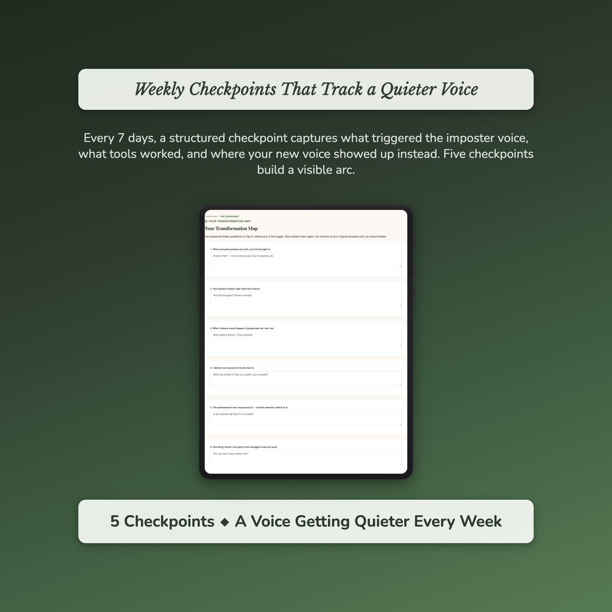 Imposter Syndrome Workbook & 40-Day Guide — sample exercise page
