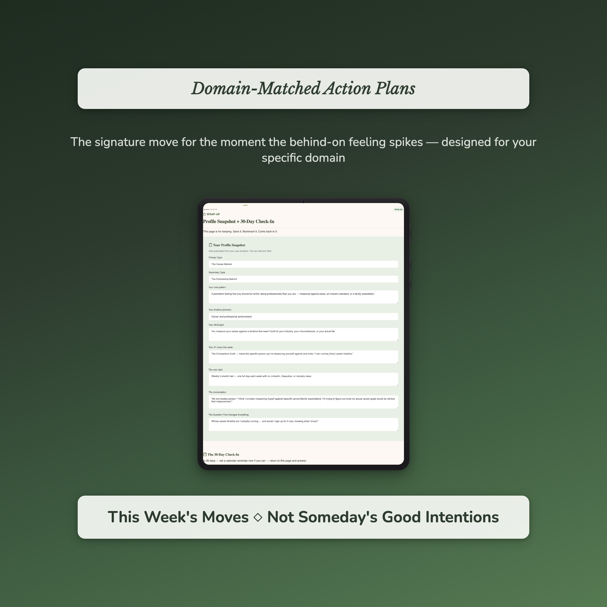 Quarter Life Crisis Quiz — sample exercise page