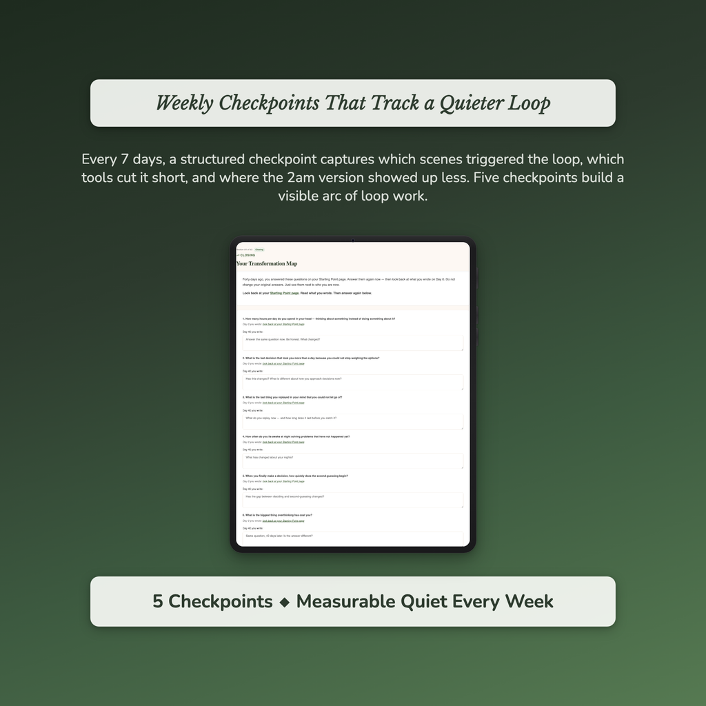 Overthinking Workbook & 40-Day Guide — sample exercise page