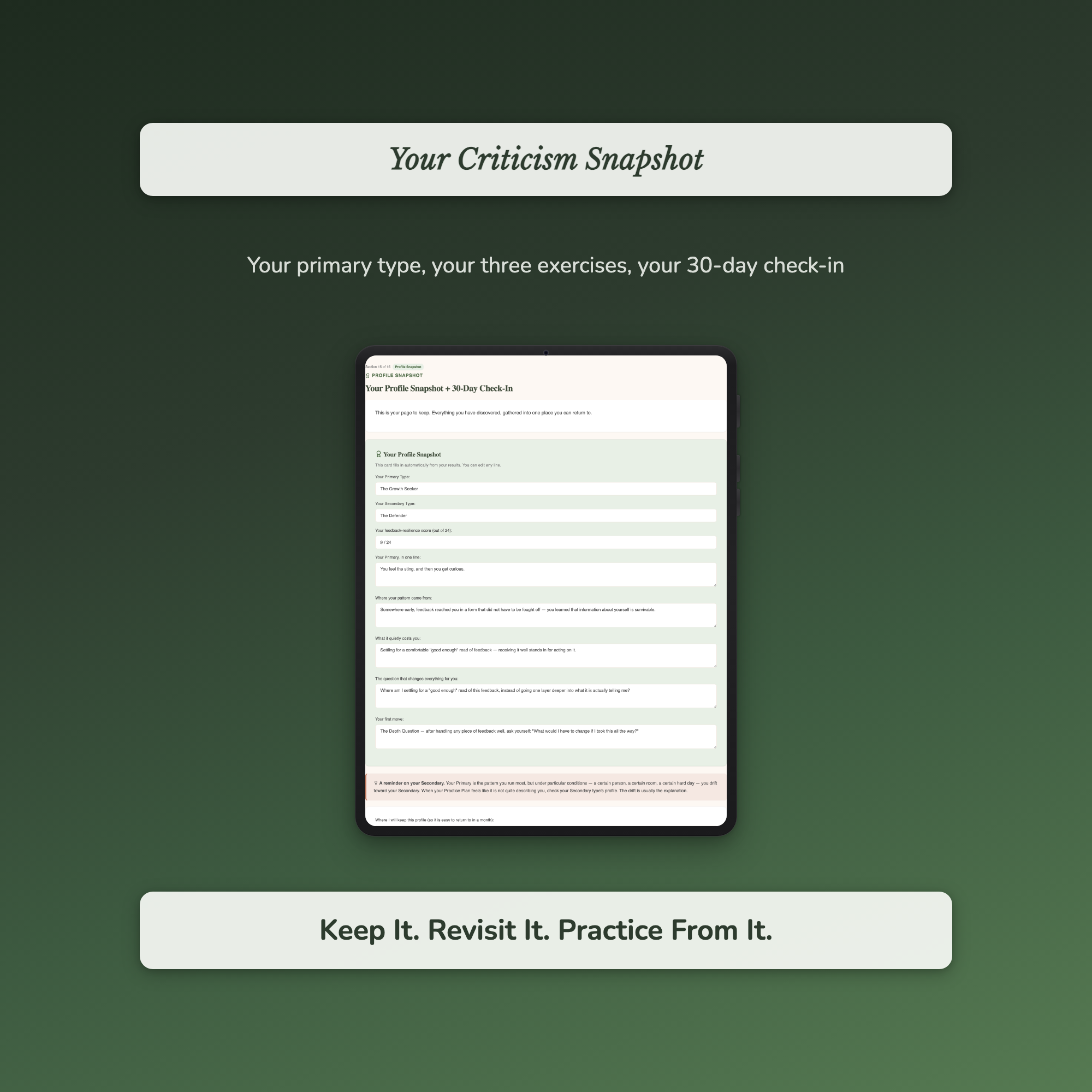 Criticism Quiz & Workbook – Why Does Feedback Hurt So Much? – Interactive Self-Assessment