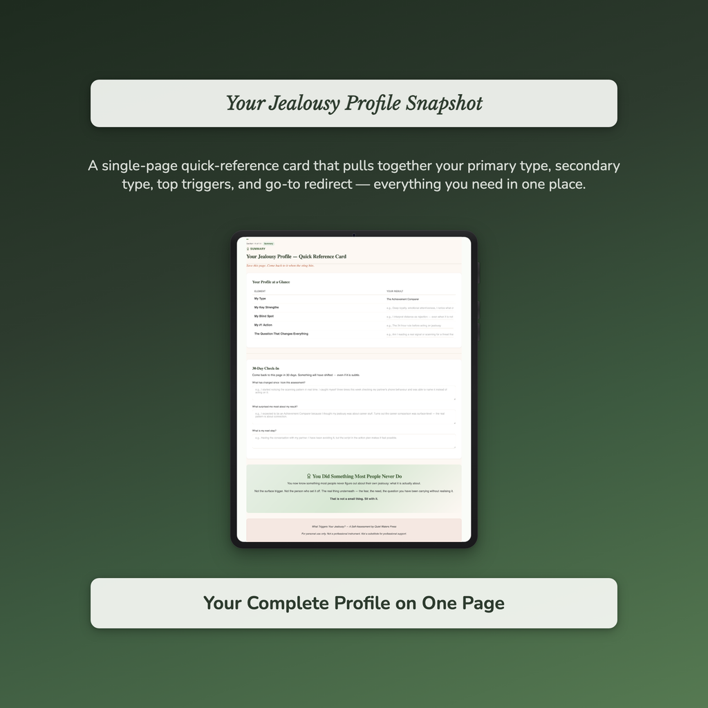 Jealousy Trigger Profile — sample exercise page