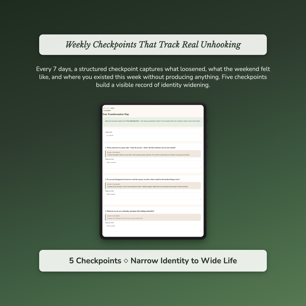 Work Identity Workbook & 40-Day Guide — sample exercise page
