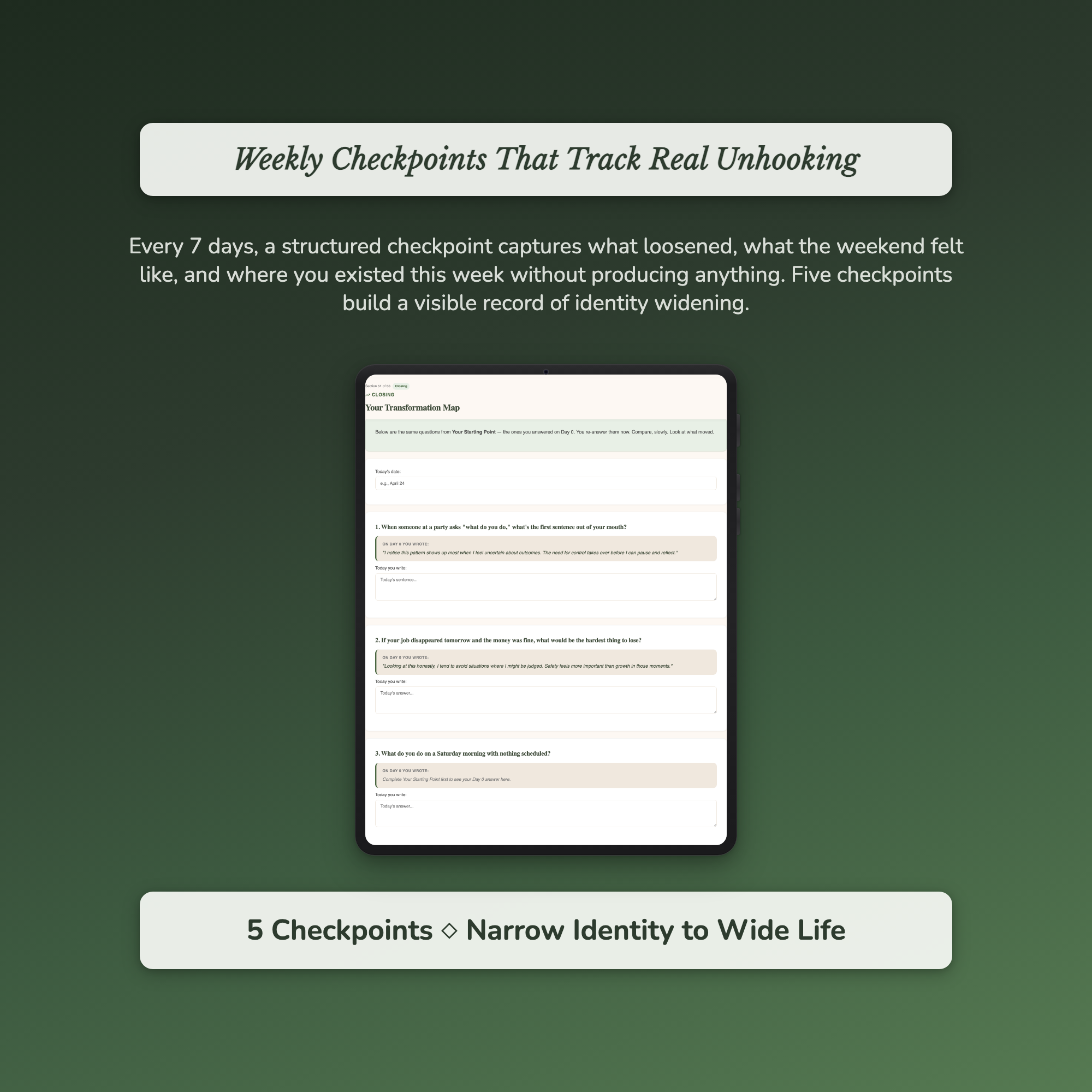 Work Identity Workbook & 40-Day Guide — sample exercise page