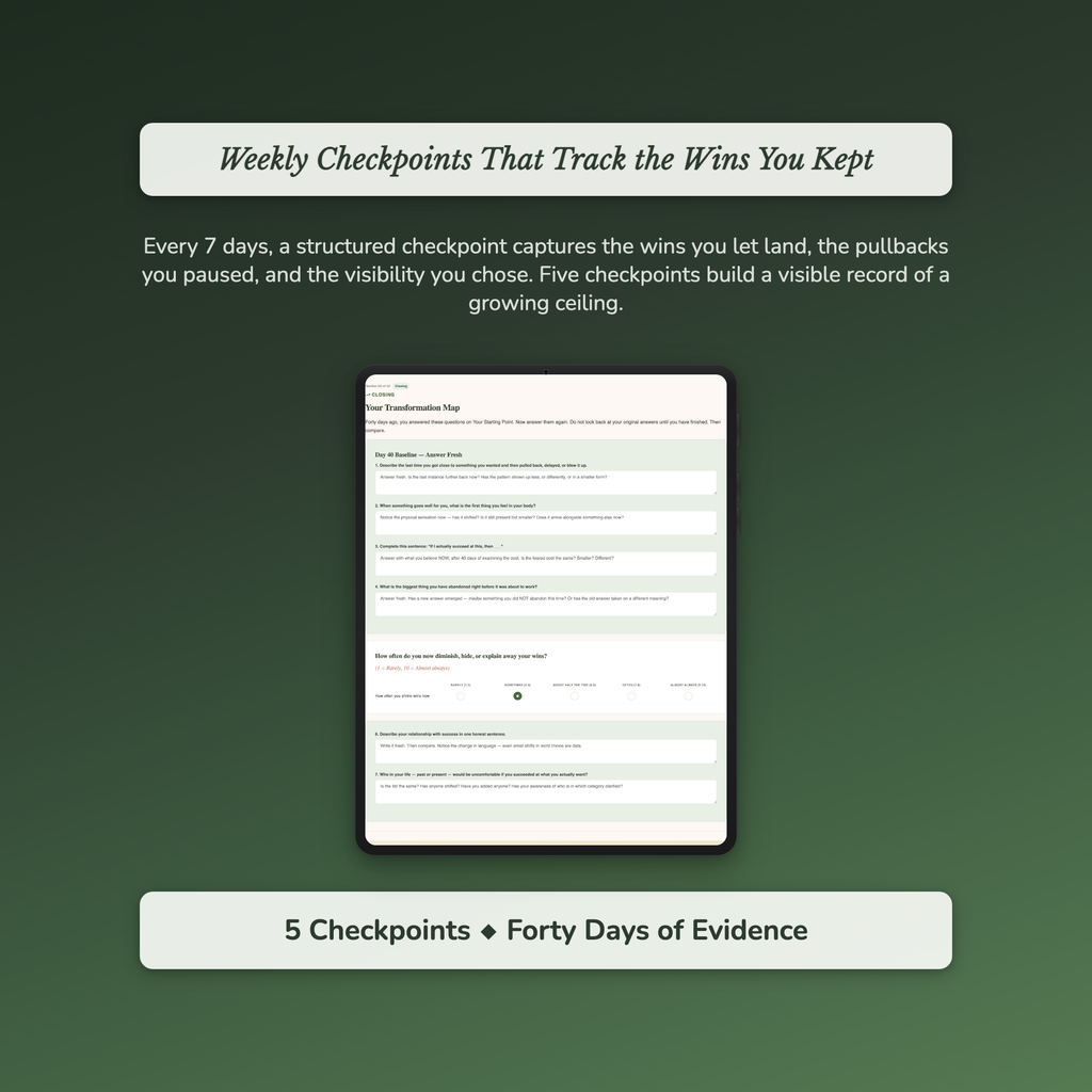 Fear of Success Workbook & 40-Day Guide — sample exercise page