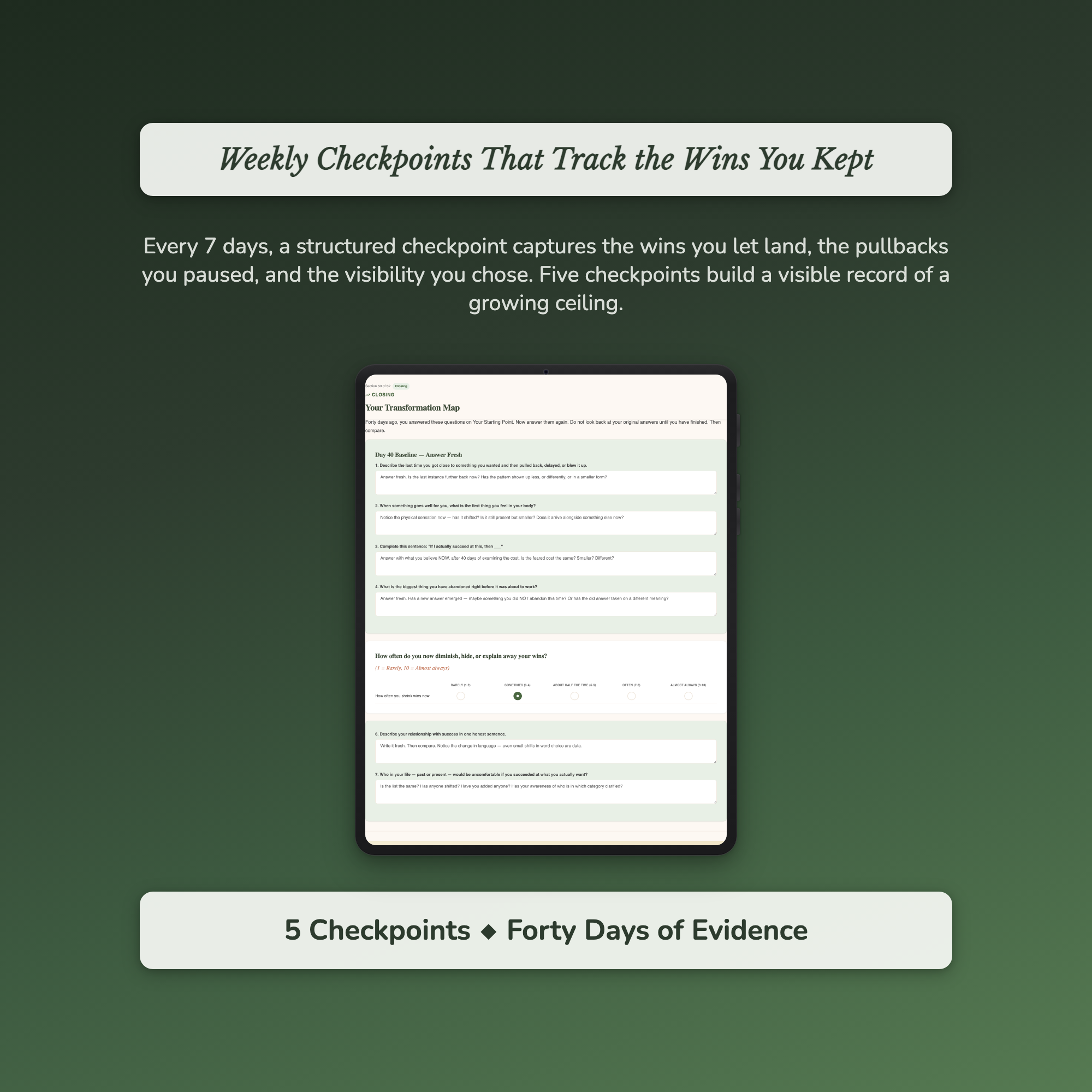 Fear of Success Workbook & 40-Day Guide — sample exercise page