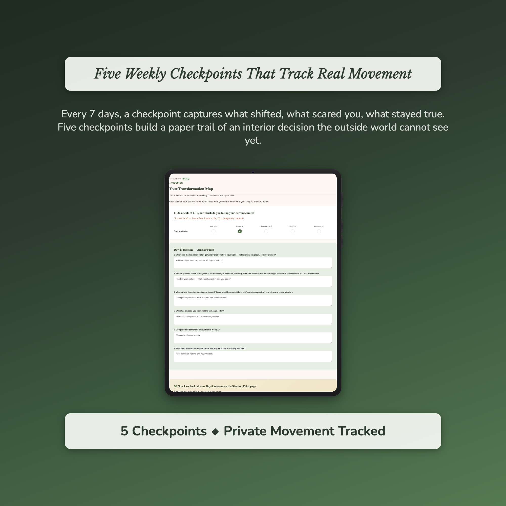 Career Change Workbook & 40-Day Guide — sample exercise page