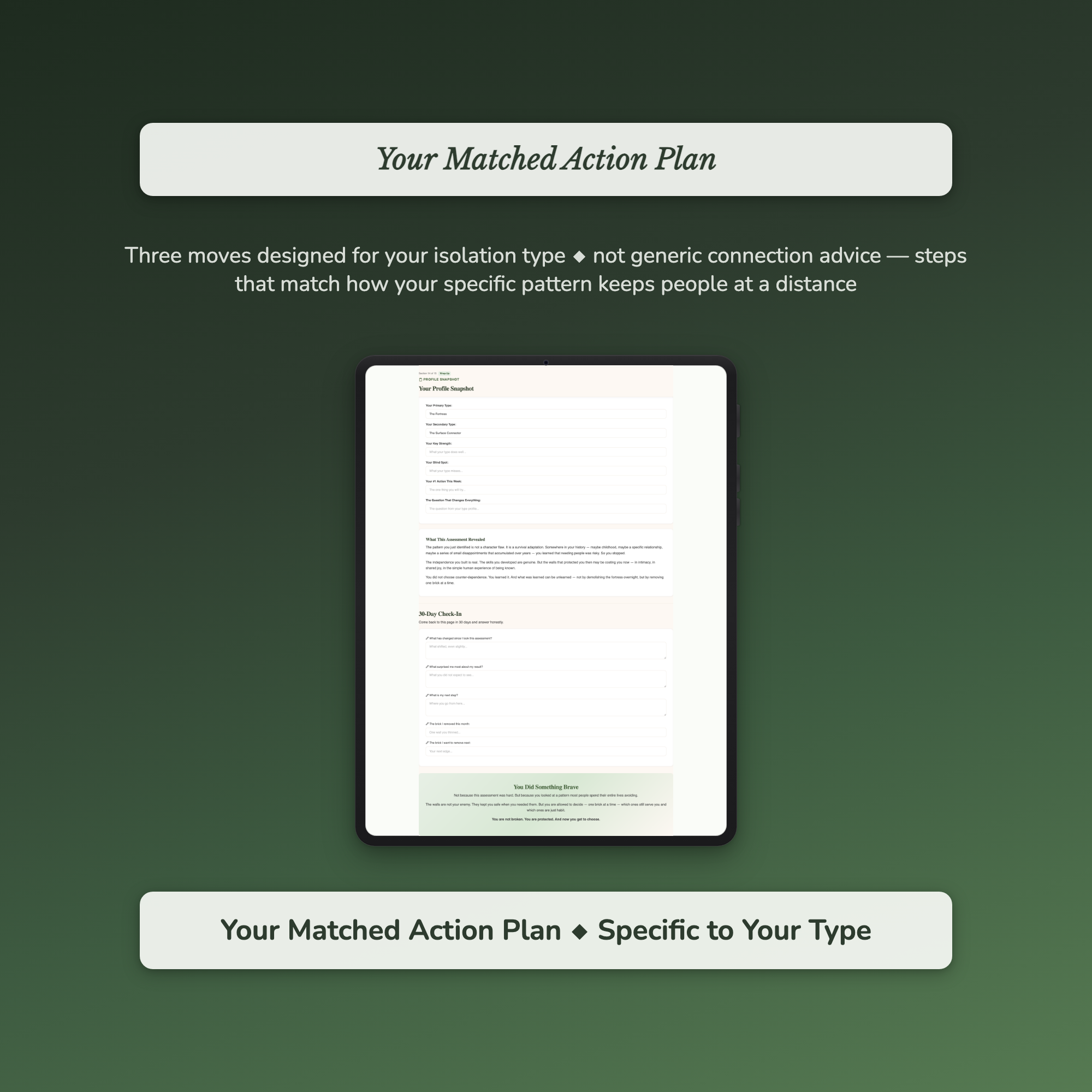 Emotional Independence Profile — sample exercise page